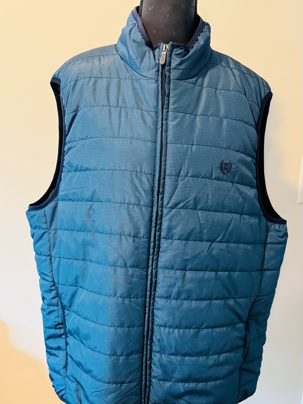 Men's Blue Quilted Chaps Puffer Vest - Lightweight Layering